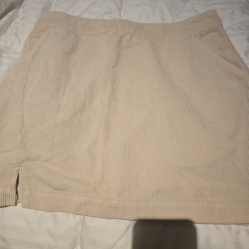 Beige Corduroy Skirt